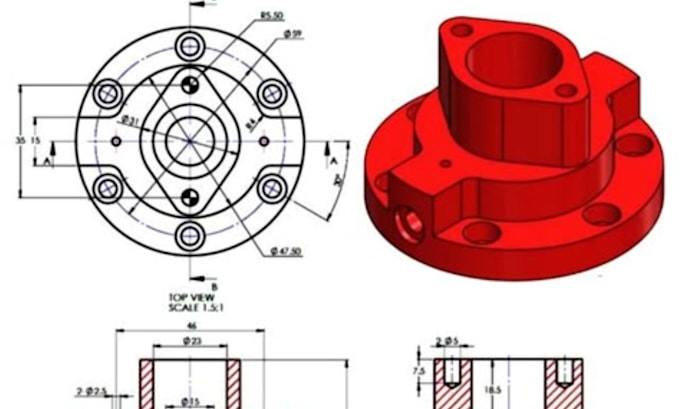 Gig Preview - Do 2d 3d cad design, 3d cad modeling in fusion 360 onshape solidworks ansys cfd