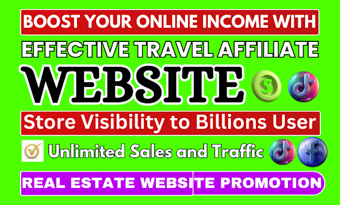 Gig Preview - Manage and setup real estate website promotion, organic travel affiliate website