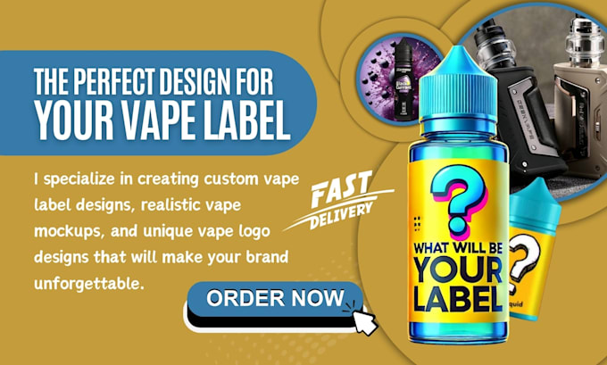 Gig Preview - Create the perfect vape label design, vape packaging design, vape logo design