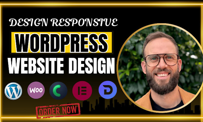 Gig Preview - Develop custom wordpress business website with hostinger, bluehost hosting, SEO