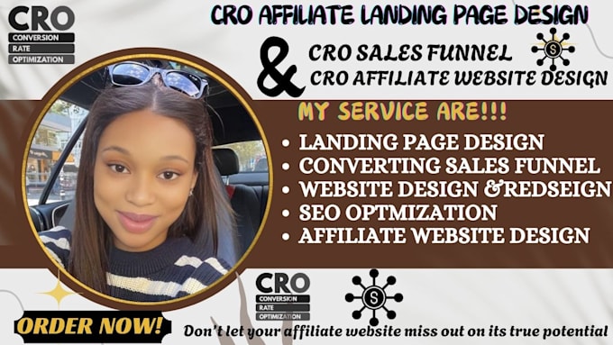 Gig Preview - Design affiliate cro landing page cro sales funnel cro affiliate website design