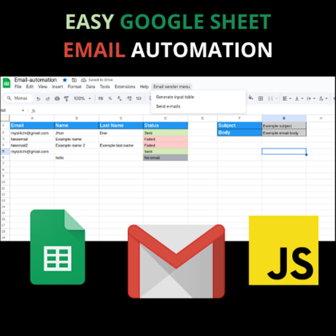 Gig Preview - Create an email automation script for your google sheets