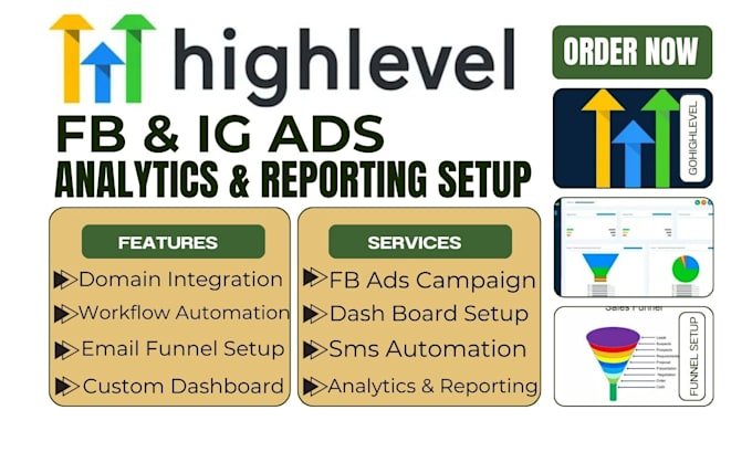 Gig Preview - Setup gohighlevel reporting analytic ghl ads fb instagram ads campaign dashboard