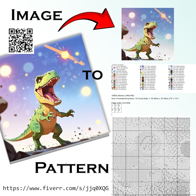 Bestseller - create a cross stitch pattern document for any image