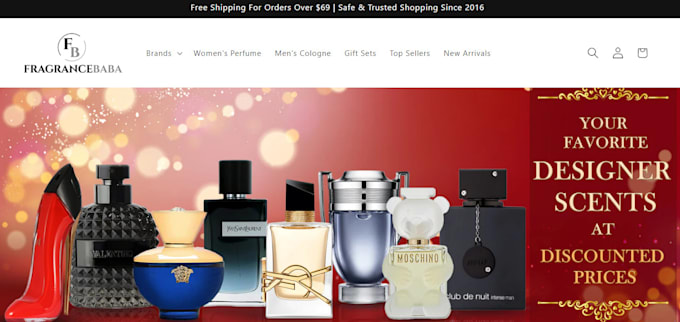 Gig Preview - Build cologne shopify store cosmetic store fragrance scent website perfume