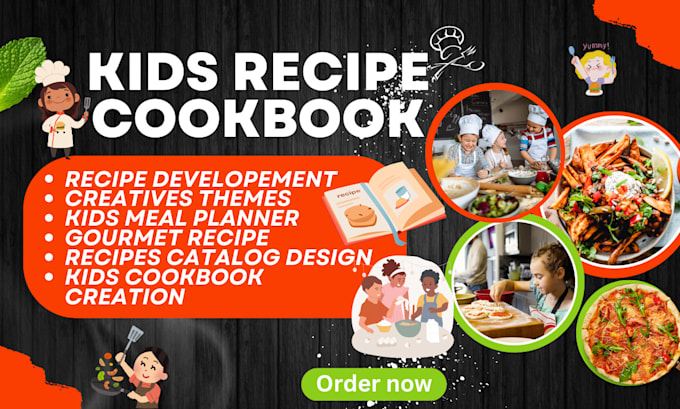 Gig Preview - Write, design kids, children cookbook, recipe book meal plan on canva amazon kdp