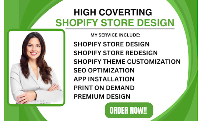 Gig Preview - Do shopify store design shopify wesite design and redesign