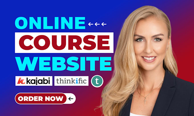 Gig Preview - Build kajabi online course website,thinkific,kajabi landing page,upload course