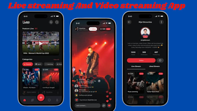 Gig Preview - Do live streaming app, video streaming app, streaming website, streaming app