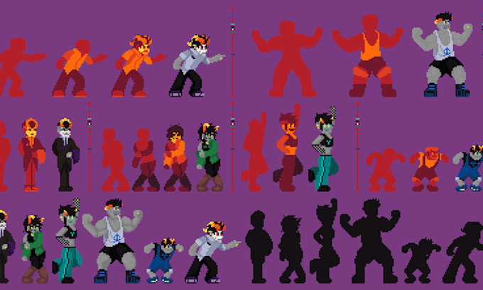 Gig Preview - 2d sprite sheet character sheet pixel art pixel animation indie game retro pixel