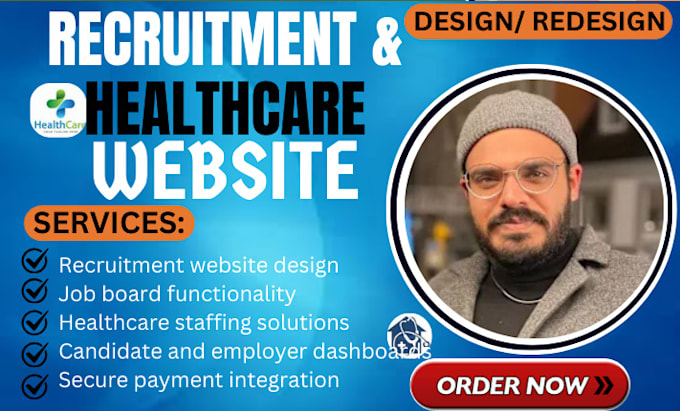 Gig Preview - Create recruitment, job board and healthcare staffing website for your business