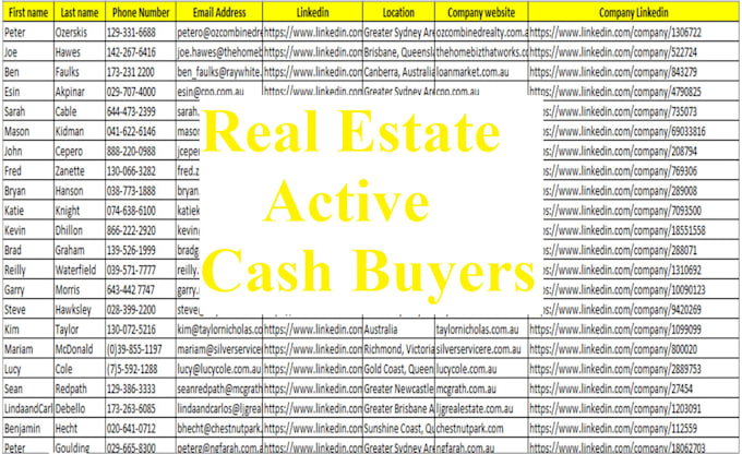 Gig Preview - Do cash buyer leads for the real estate industry