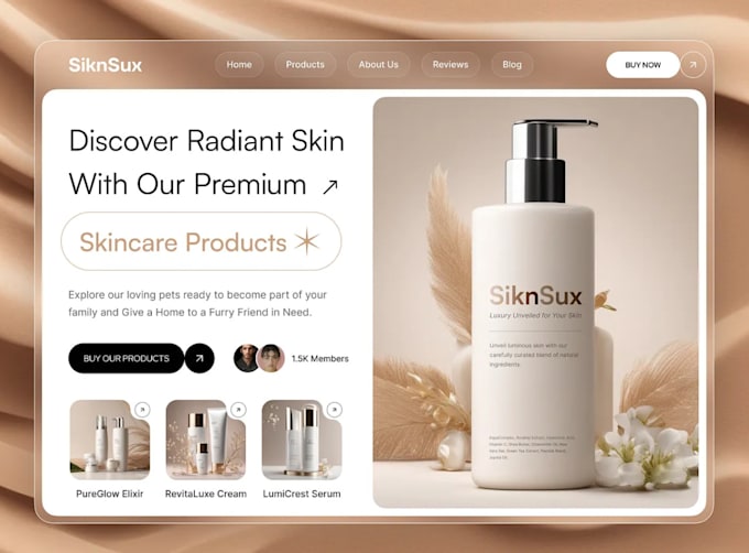 Gig Preview - Design skincare website, beauty website, cosmetics website, spa website