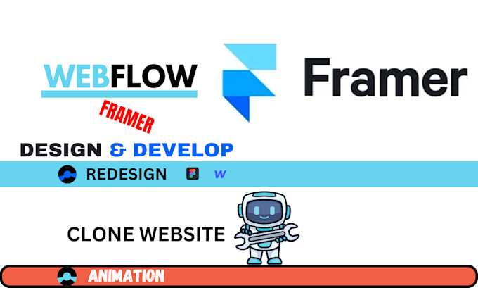 Gig Preview - Design webflow website framer website duplicate webflow figma framer animation