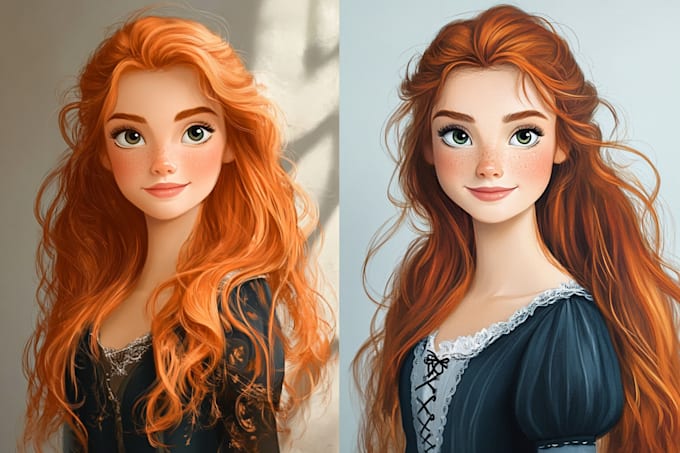 Gig Preview - Paint your cartoon portrait in disney style