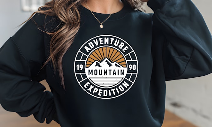 Gig Preview - Do vintage outdoor adventure and rv designs custom logo and tshirt