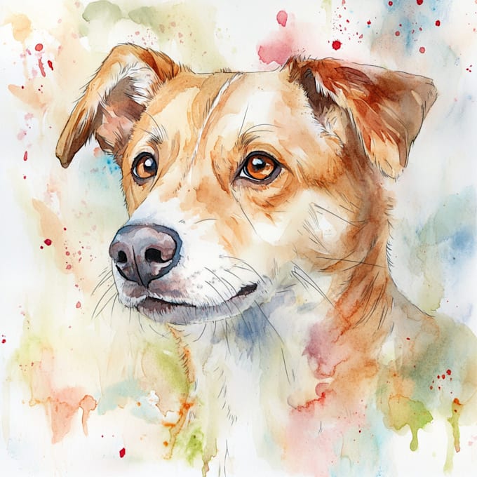 Gig Preview - Create a custom watercolor pet portrait or pet painting