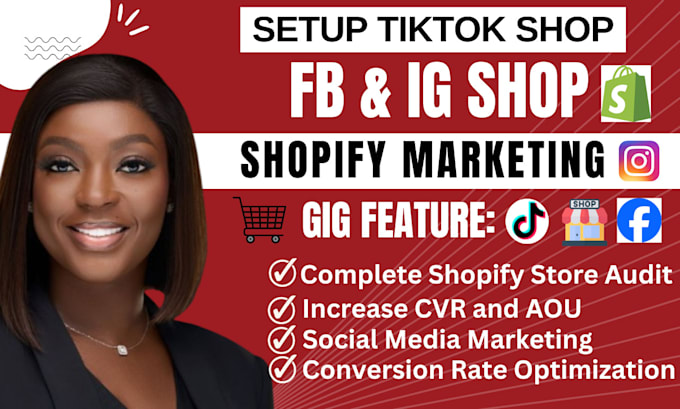 Gig Preview - Setup tiktok, facebook and instagram shop, fix meta pixel and do shopify market