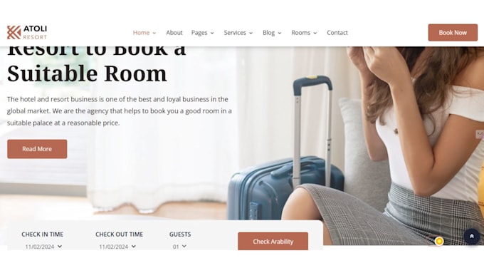 Gig Preview - Build wix wordpress squarespace vacation short term rental website hotel booking