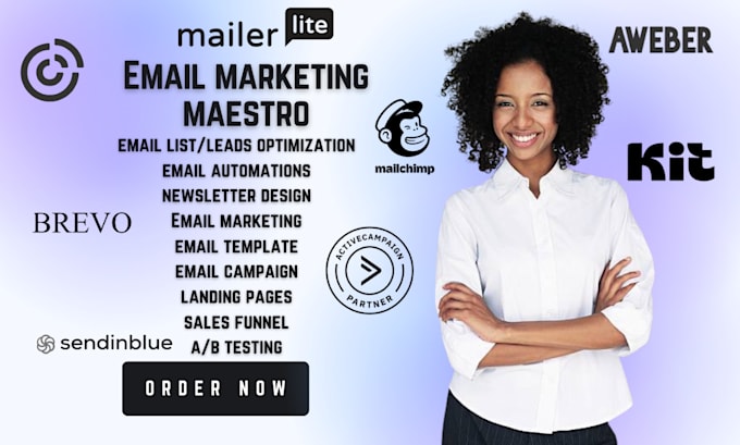 Gig Preview - Email marketing on mailchimp mailerlite brevo constant contact convertkit keap