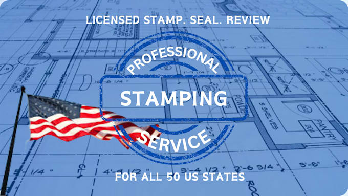 Gig Preview - Architectural licensed stamp, city permit, california texas florida mep pe stamp