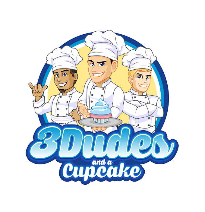 Gig Preview - Design three dudes and cupcake logo