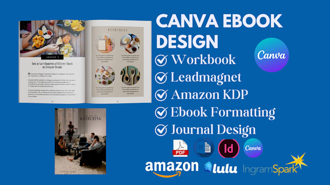 Gig Preview - Do canva ebook design lead magnet workbook journal ebook formatting amazon kdp