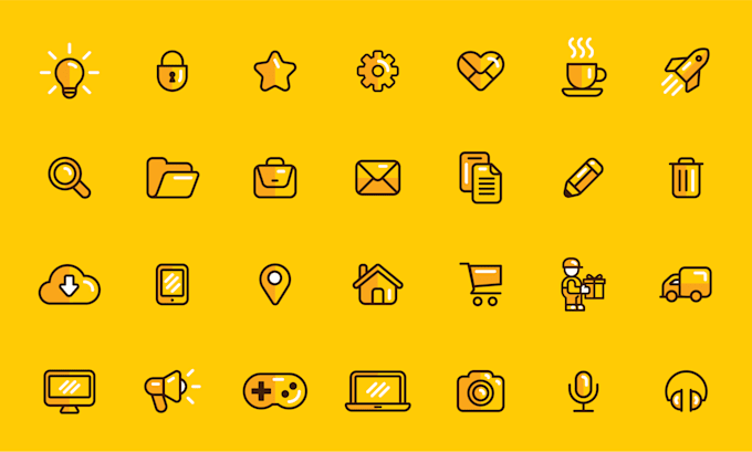 Gig Preview - Create custom, professional icons for web and app, fast and unique