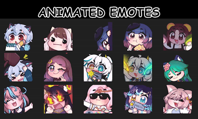 Gig Preview - Create twitch emotes discord badge sticker animated custom twitch emoji cute gif