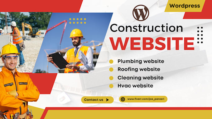 Gig Preview - Design responsive construction website plumbing, roofing build wordpress website