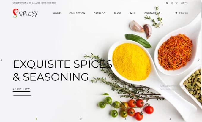 Gig Preview - Design spice shopify herb store organic food website seasoning store