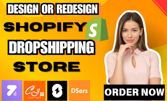 Gig Preview - Build shopify website design redesign shopify store dropshipping store