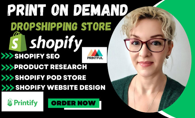 Gig Preview - Build shopify print on demand store or printful printify shopify website and pod