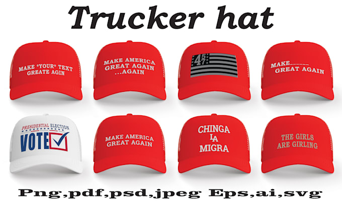 Gig Preview - Create a trucker hat design in streetwear style for you