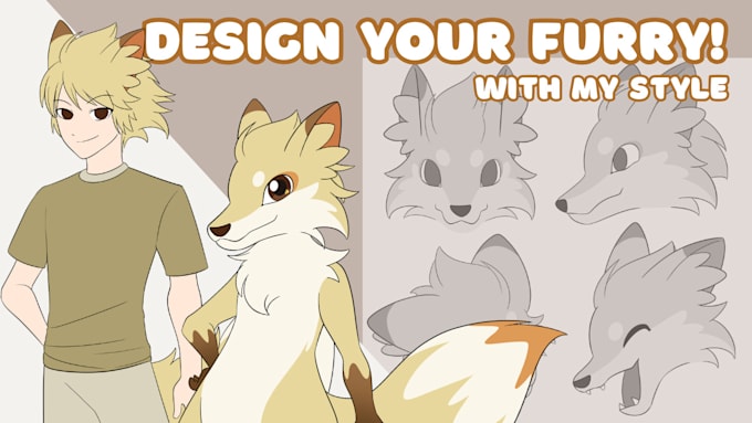 Gig Preview - Create furry character illustration or design in my style