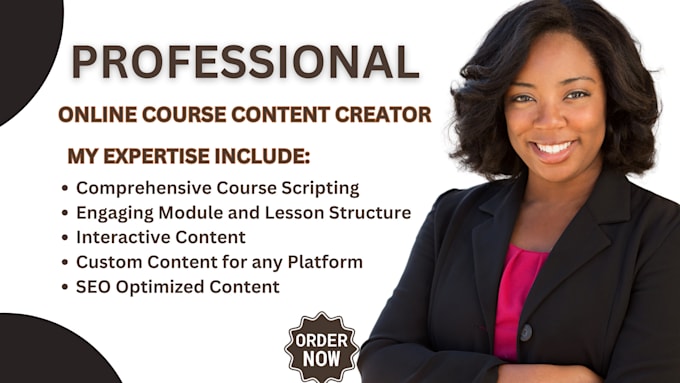 Gig Preview - Create online course content course creation