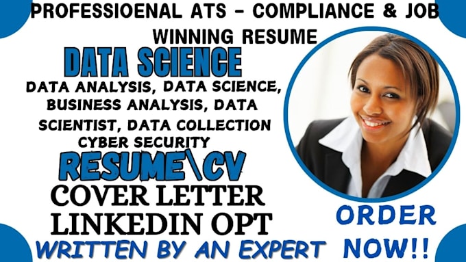 Gig Preview - Write data science resume, data analyst, cyber security, tech and cover letter