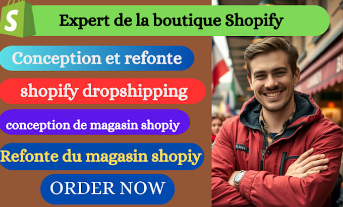 Gig Preview - Build automated shopify dropshipping store, design, redesign shopify website