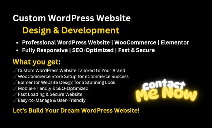 Gig Preview - Custom wordpress website design wordpress website development build wordpress