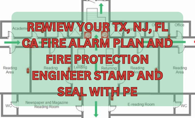 Bestseller - review tx, nj, fl ca fire alarm plan and fire protection engineer stamp and seal