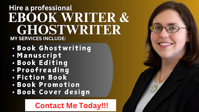 Gig Preview - Ghostwrite your ebook, fiction book, proofread as an ebook ghostwriter