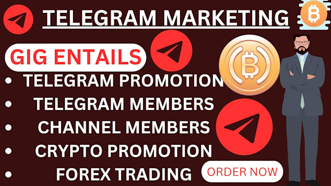 Gig Preview - Grow crypto telegram promotion, crypto telegram marketing, telegram subscribers