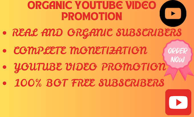 Gig Preview - Do organic youtube video promotion and channel growth, complete monetization