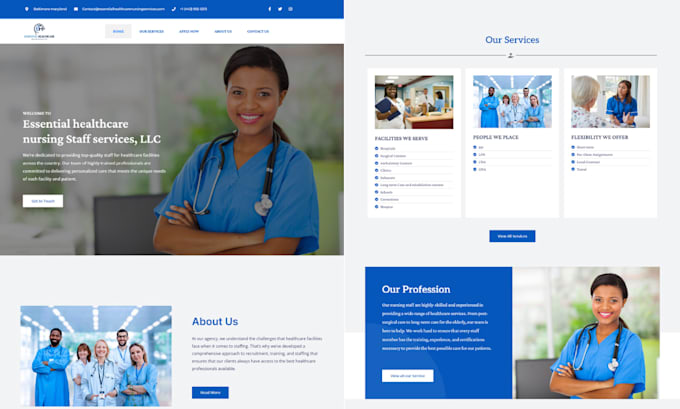 Gig Preview - Build healthcare agency website, staffing website, medical, home care website