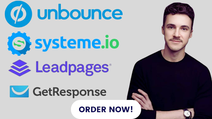 Gig Preview - Design professional landing page on unbounce, leadpages, getresponse, systeme io