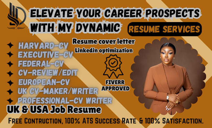 Gig Preview - Craft an ats optimized resume, CV, and cover letter for job success