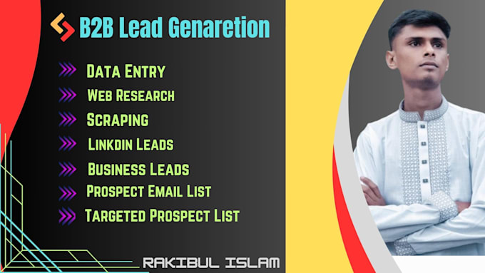 Bestseller - provide b2b lead generation, email extraction, linkedin research