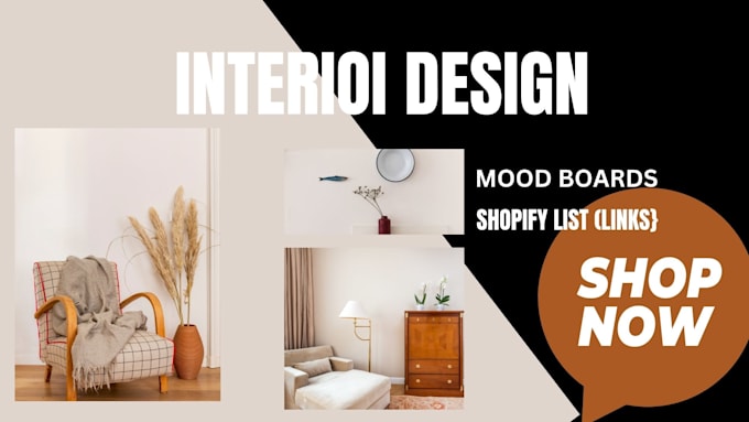 Gig Preview - Design mood board interior with shopping list  with brand design