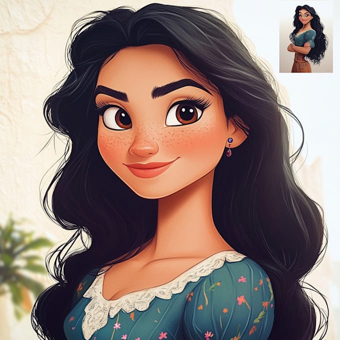 Gig Preview - Draw your portrait in cartoon disney style