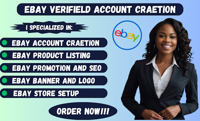 Gig Preview - Create a verified ebay account for any country